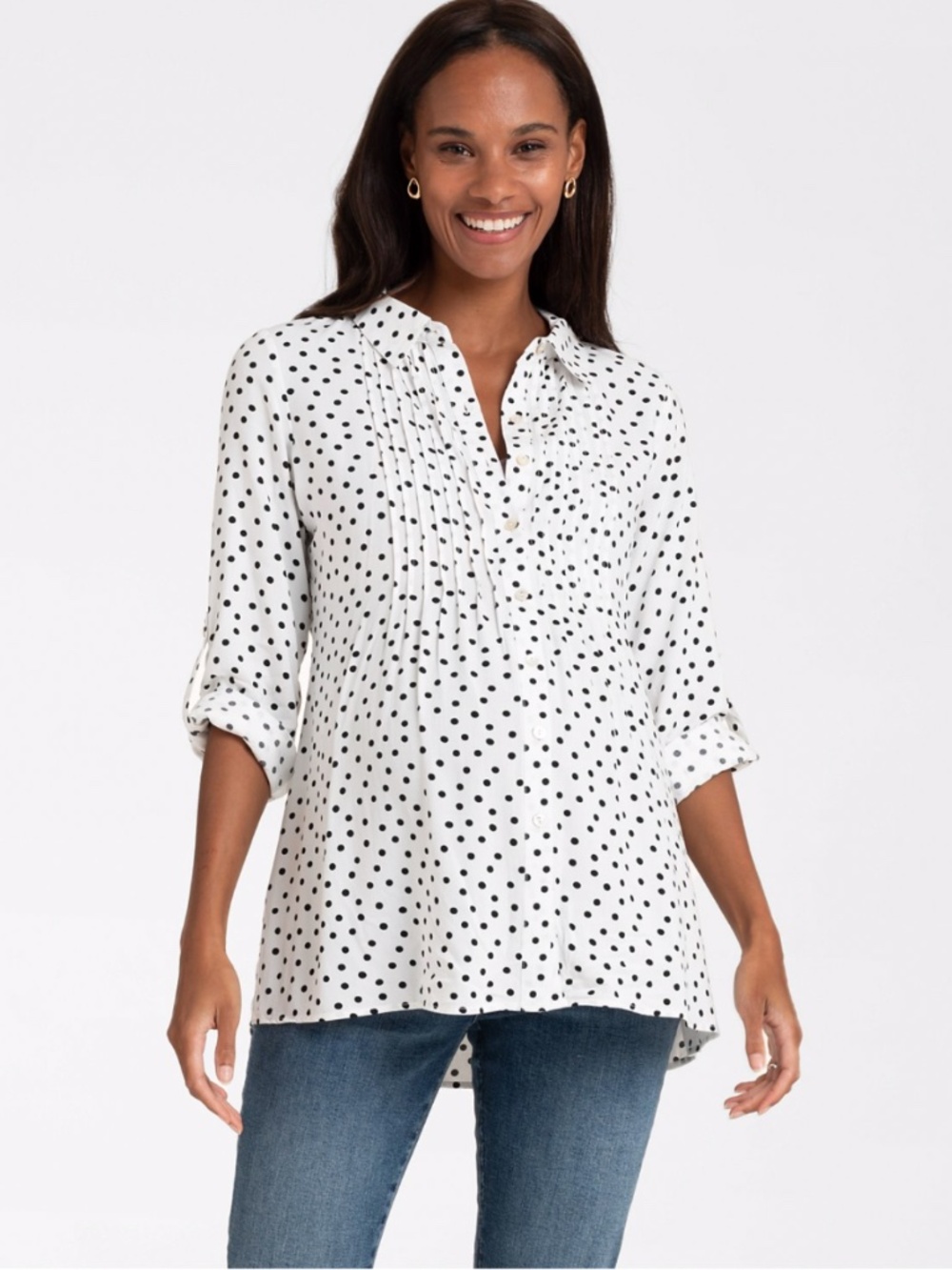 (35) NEW Seraphine Dotty Woven Maternity Top 6 - Picture 7 of 17